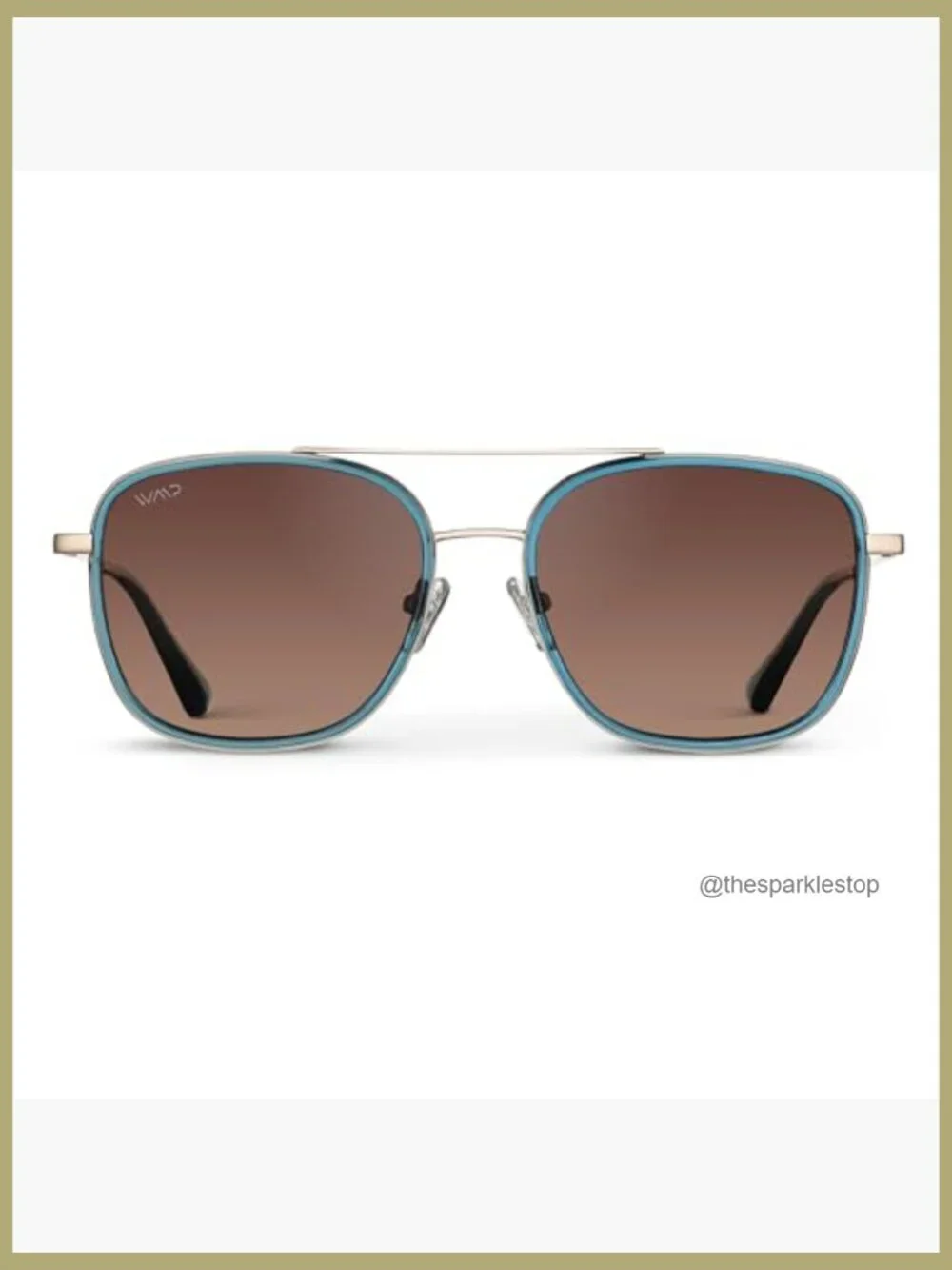 Polarized Square Aviator Sunglasses with Acetate & Stainless Steel Frame - Picture 2 of 7